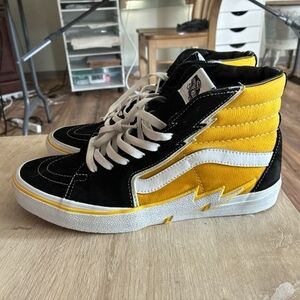 Vans High-Top Sneakers in Black, Yellow, and White